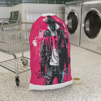 "Stylish City Style Laundry Bag with Urban Typography Design - Perfect for Stylish Laundry Days"