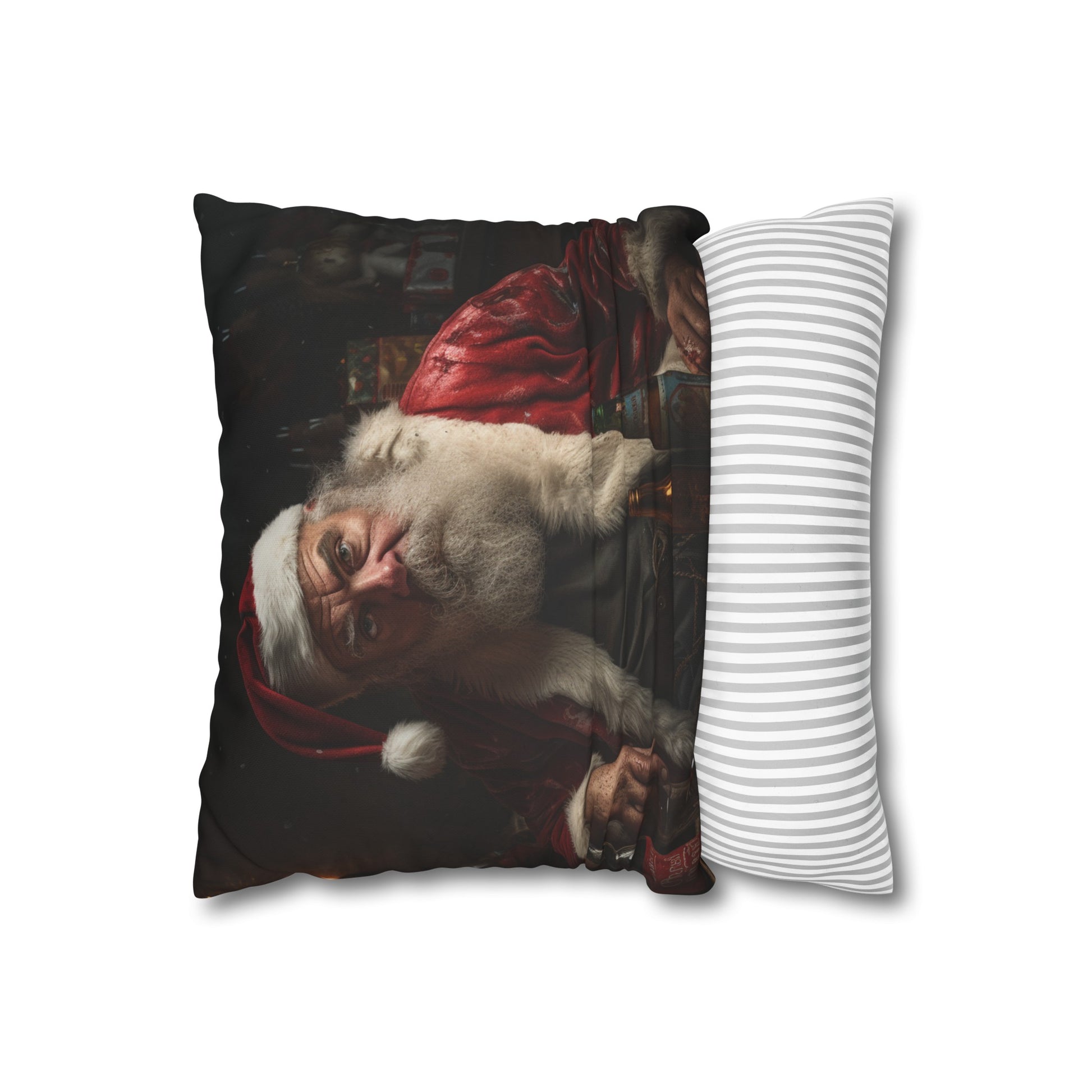 "Bad Santa's Lair Pillowcase - Naughty humor meets cozy comfort for the holidays. High-quality, stylish design perfect for all seasons. Makes a great gift!"