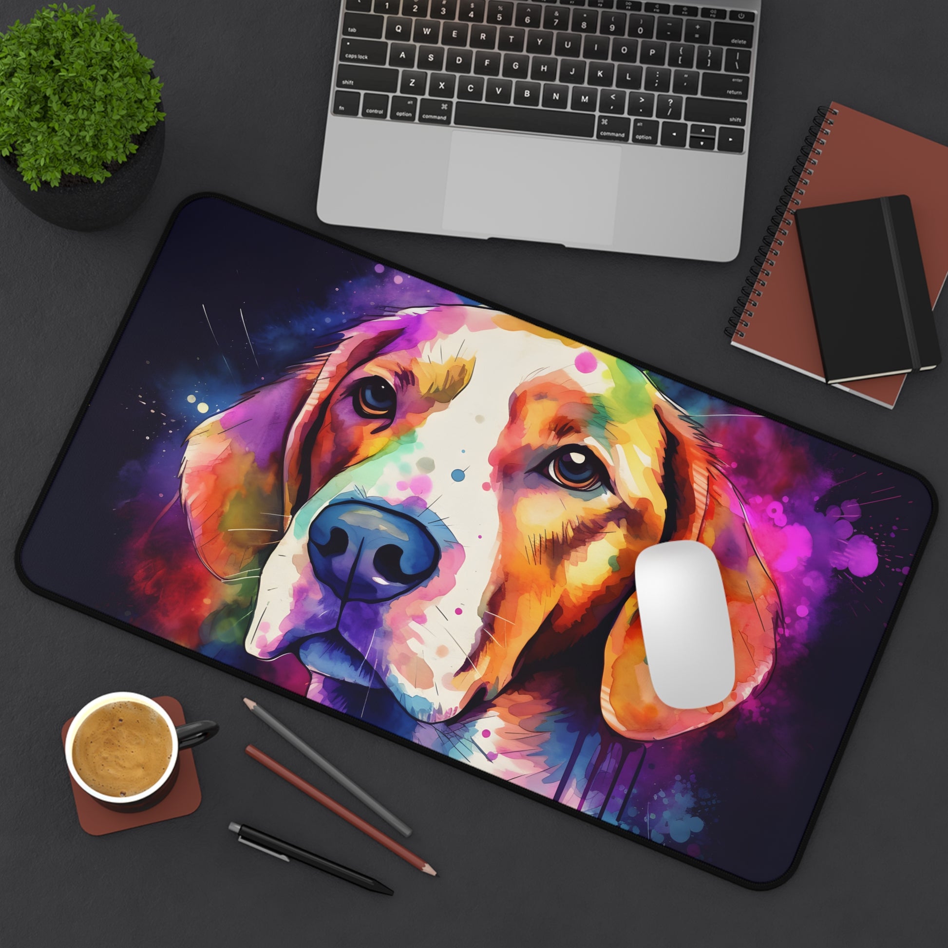 "Beagle Pup Desk Protector - Cute and durable mat featuring charming beagle face design for workspace protection"