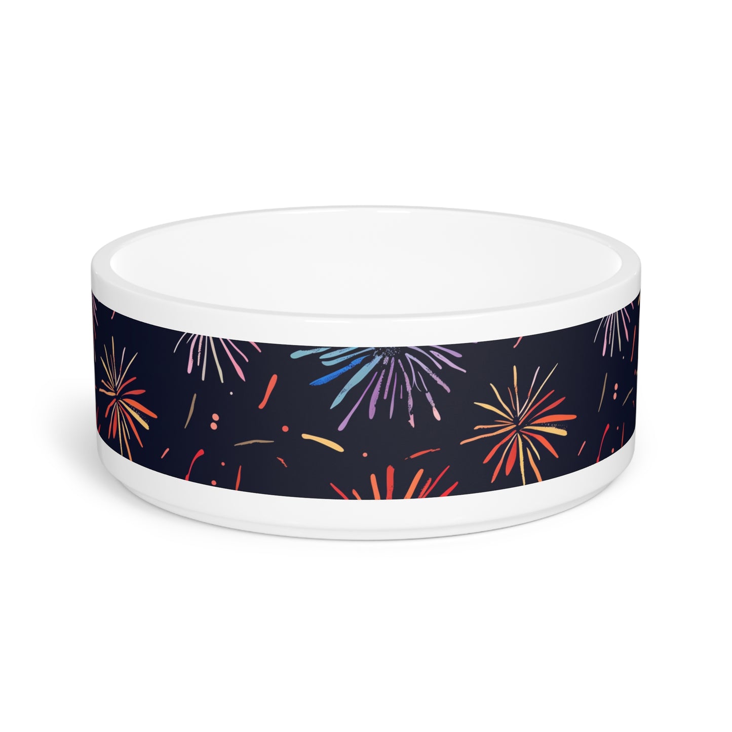 Vibrant Fireworks Pet Bowl