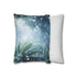 Digital Snow Falling in Tropical Jungle (Edition II) — 40×40 Cushion Cover — Sofa & Living Room Lifestyle View