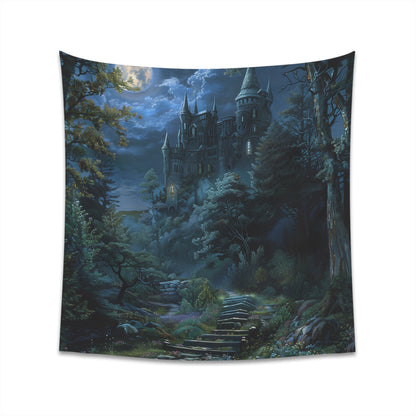 "Castle in the Moonlight Fantasy Tapestry - Enchanting design, high-quality material, perfect gift - 34" x 40" or 57" x 57""