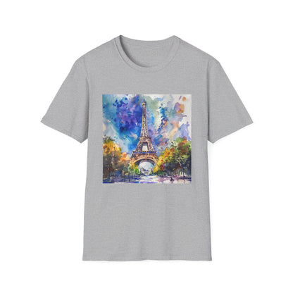 Parisian Skyline in Watercolor: The Eiffel Tower T-shirt