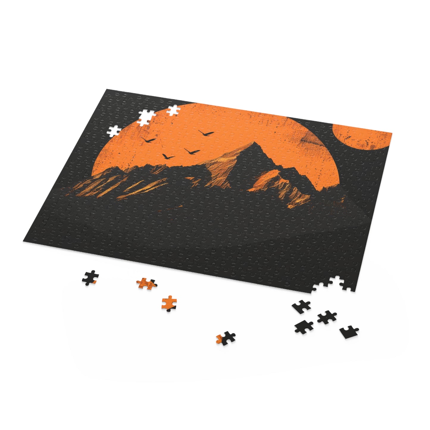 "Serene mountain sunrise jigsaw puzzle for relaxation and mindfulness"