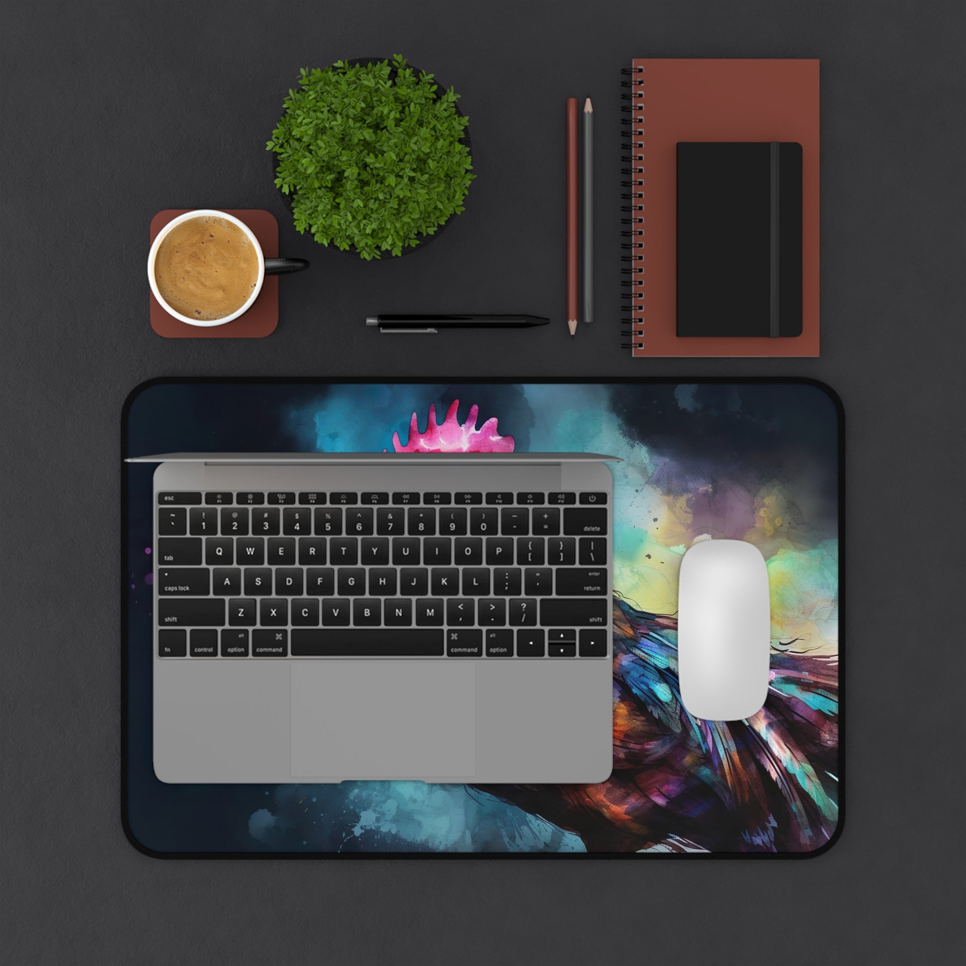 "Add charm to your workspace with Rooster Chicken Desk Mat, protect your desk in style!"