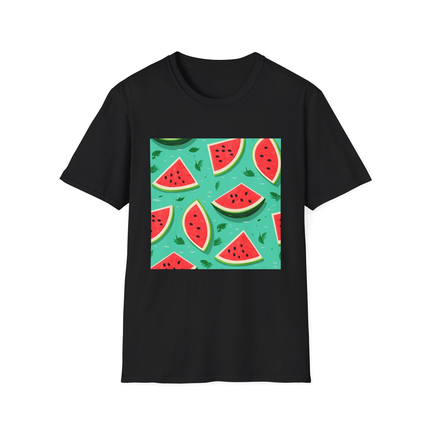 Bacano: A Tropical Rhapsody | T-Shirt | Beach, Colorful, Fun, Hawaiian style, Repeating pattern, Summer, T-shirt, Tropical, Vacation, Watermelon | Prints with Passion