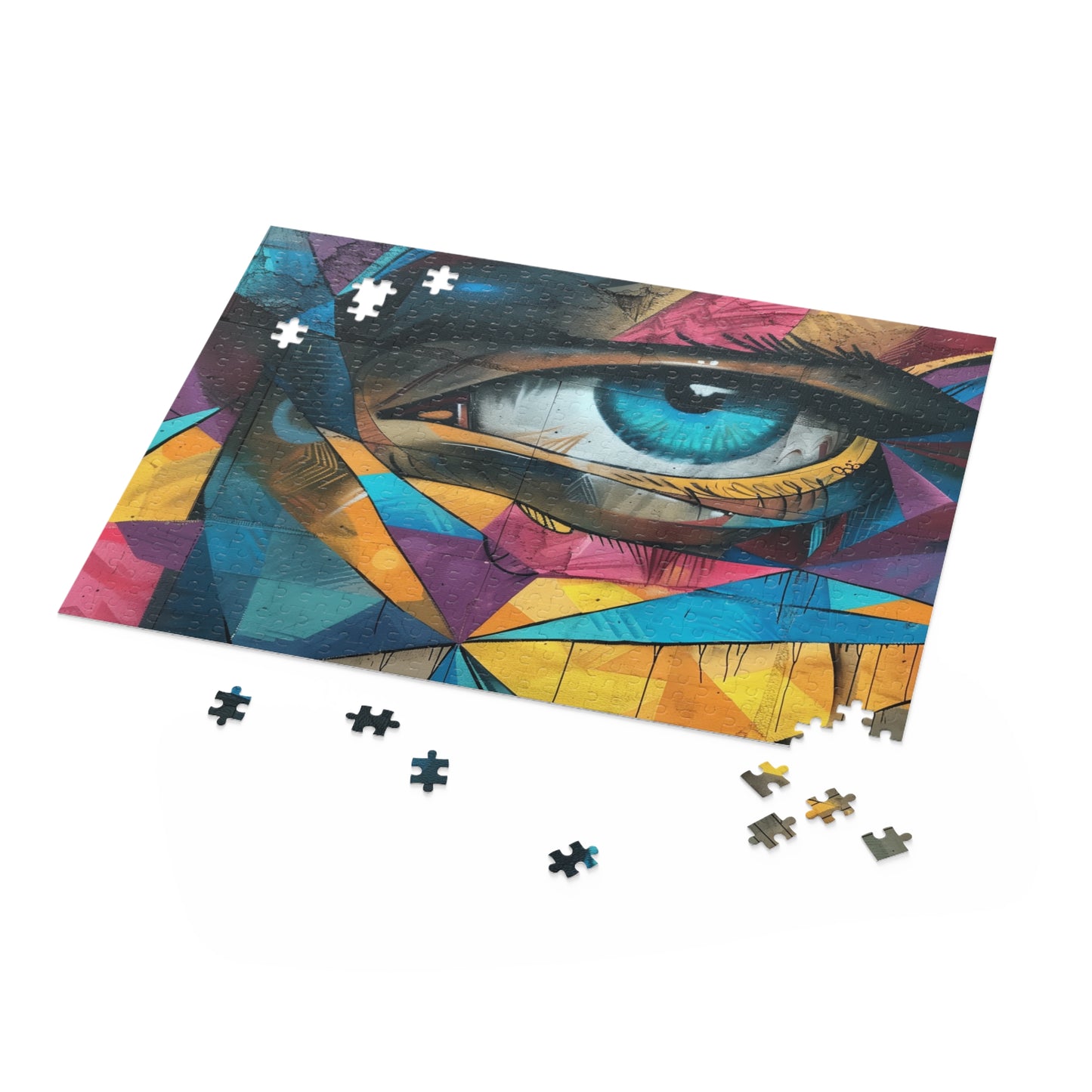 "Urban Graffiti Jigsaw Puzzle - Vibrant street art design, bold colors, perfect for art lovers and puzzle enthusiasts."