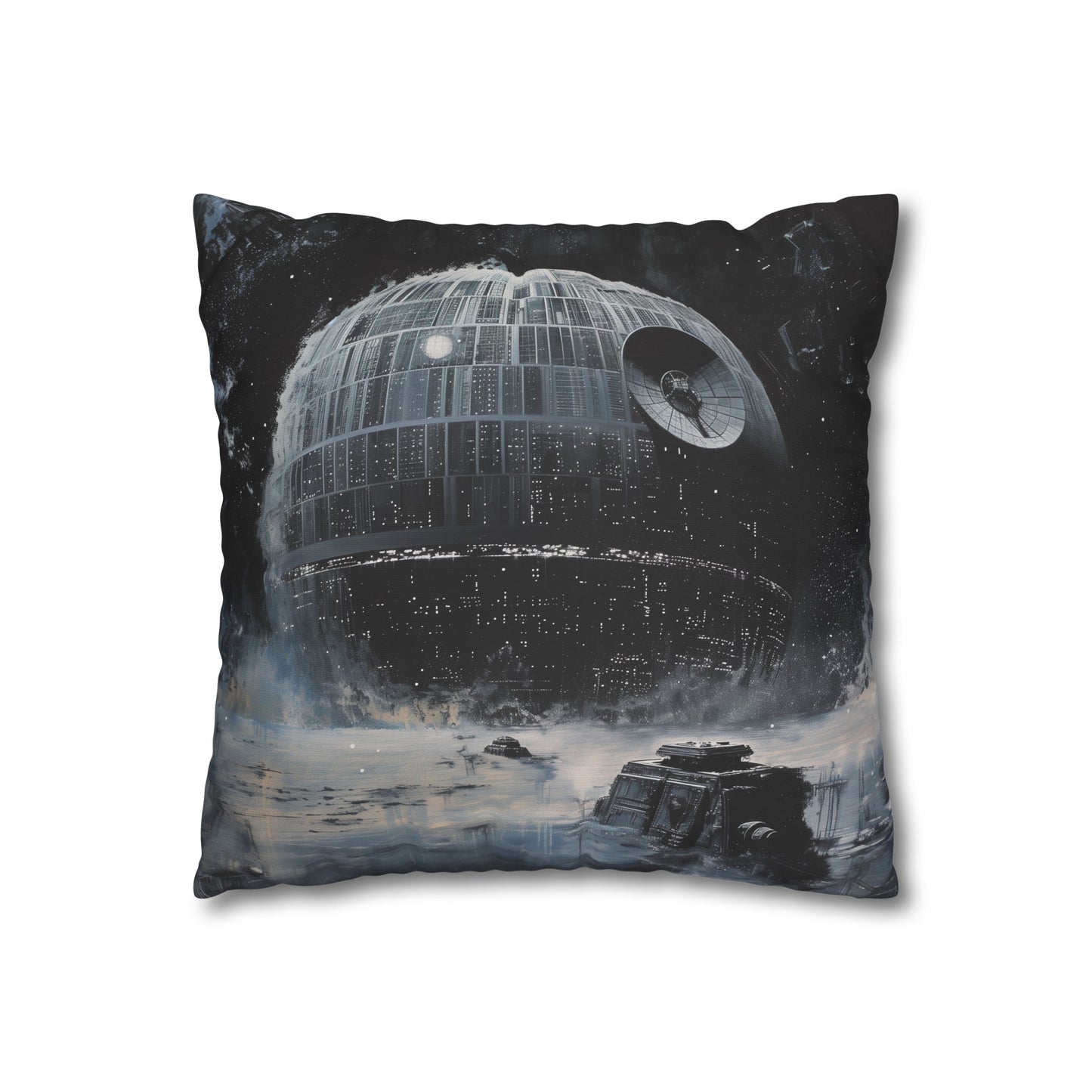 "Galactic Empire Death Star Pillowcase - High-quality and stylish Star Wars themed bedding for fans of the dark side."