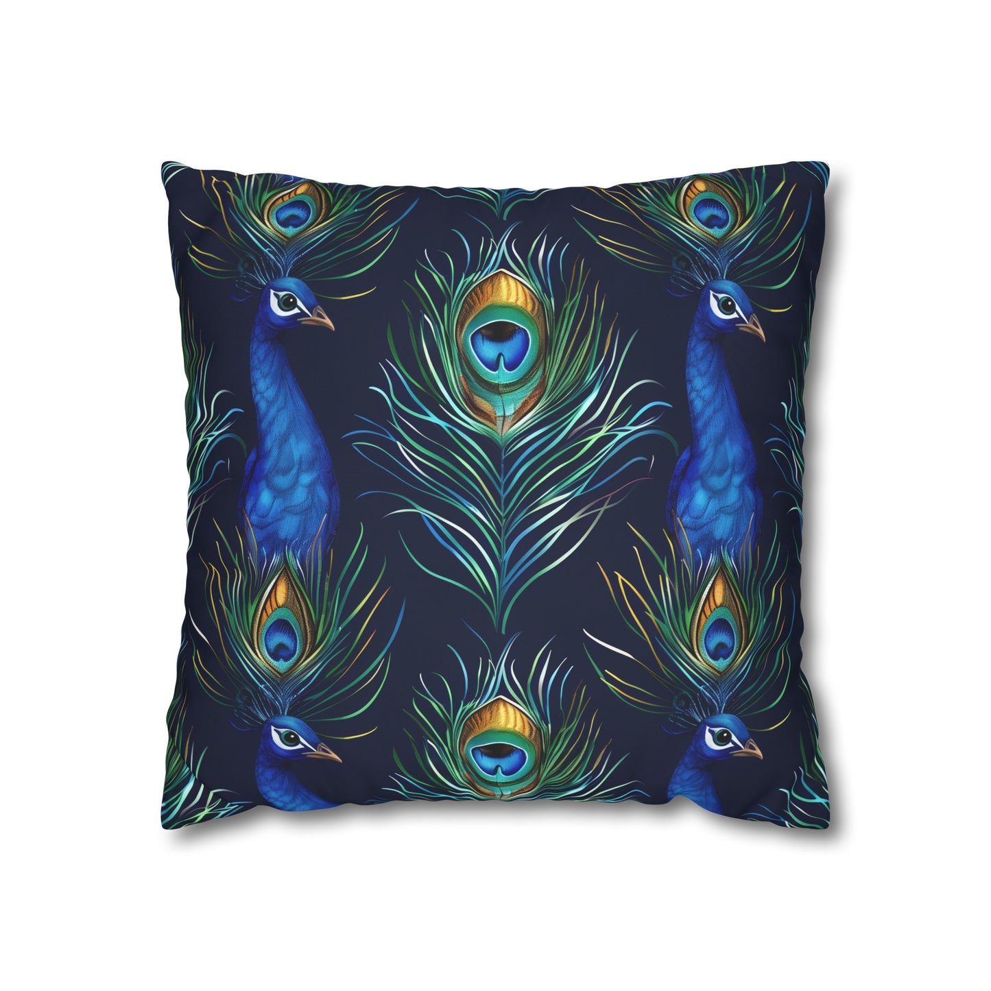 "Stunning Vibrant Blue Peacock Feathers Pillowcase - Soft and Stylish Home Decor Accent"