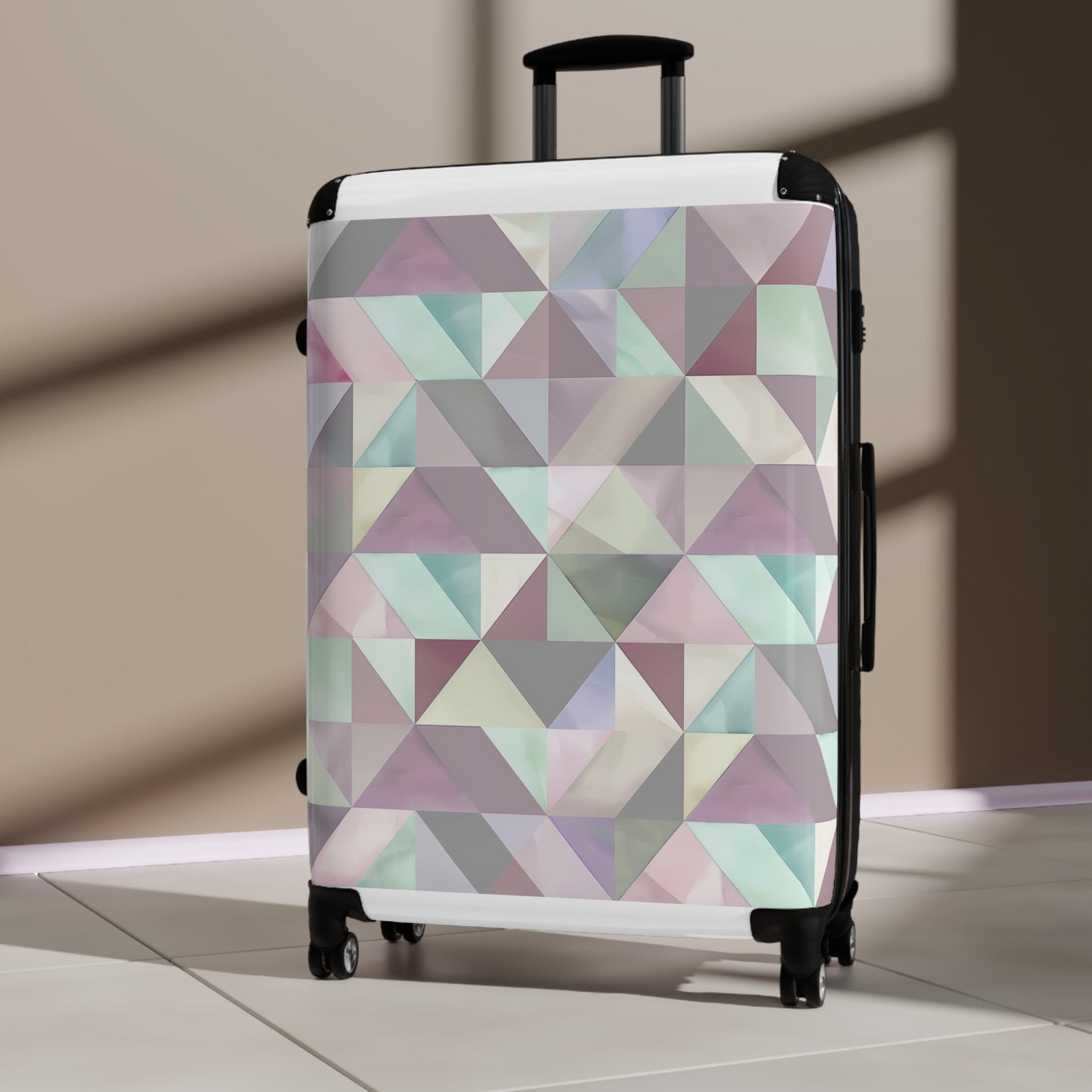 Chic Pastel Geometry Suitcase Collection