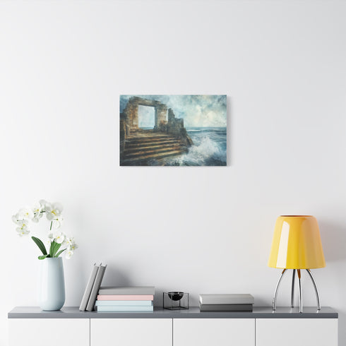 Crystal Tide Sweeping over Ruins (Edition II) — Canvas Wall Art — Kiln-Dried Pine Frame & Ready-to-Hang Back View