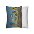 Desert Road with Endless Signs (Edition II) — 40×40 Cushion Cover — Soft Brushed Fabric Texture Close-Up