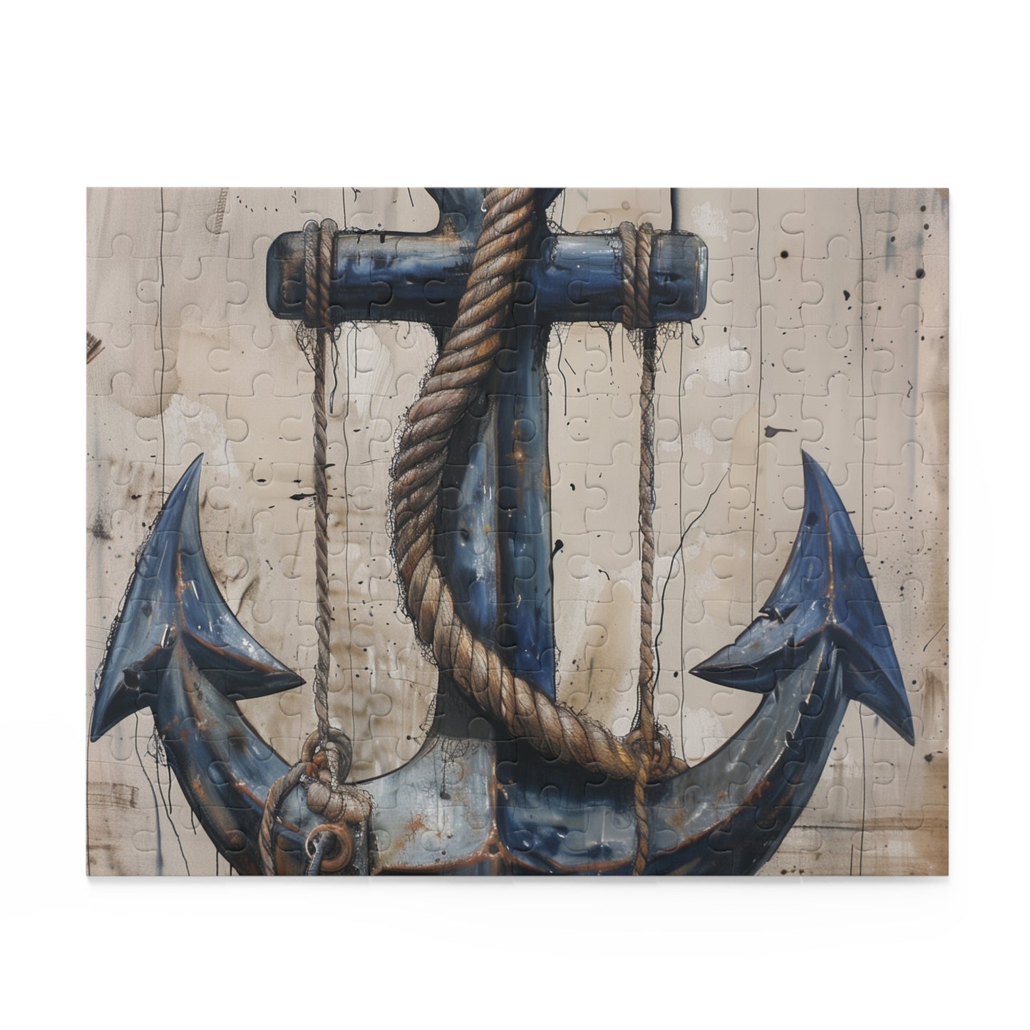 "Anchor and rope jigsaw puzzle for ocean lovers - challenging nautical design"