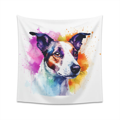 "Playful Jack Russell Terrier Tapestry: High-Quality & Stylish Home Decor Gift | 34" x 40" / 57" x 57""