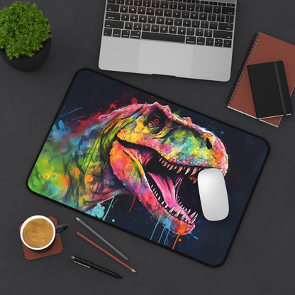 Trex Neon Glow Desk Mat - Brighten up your workspace with watercolor neon colors, protect your desk in style!