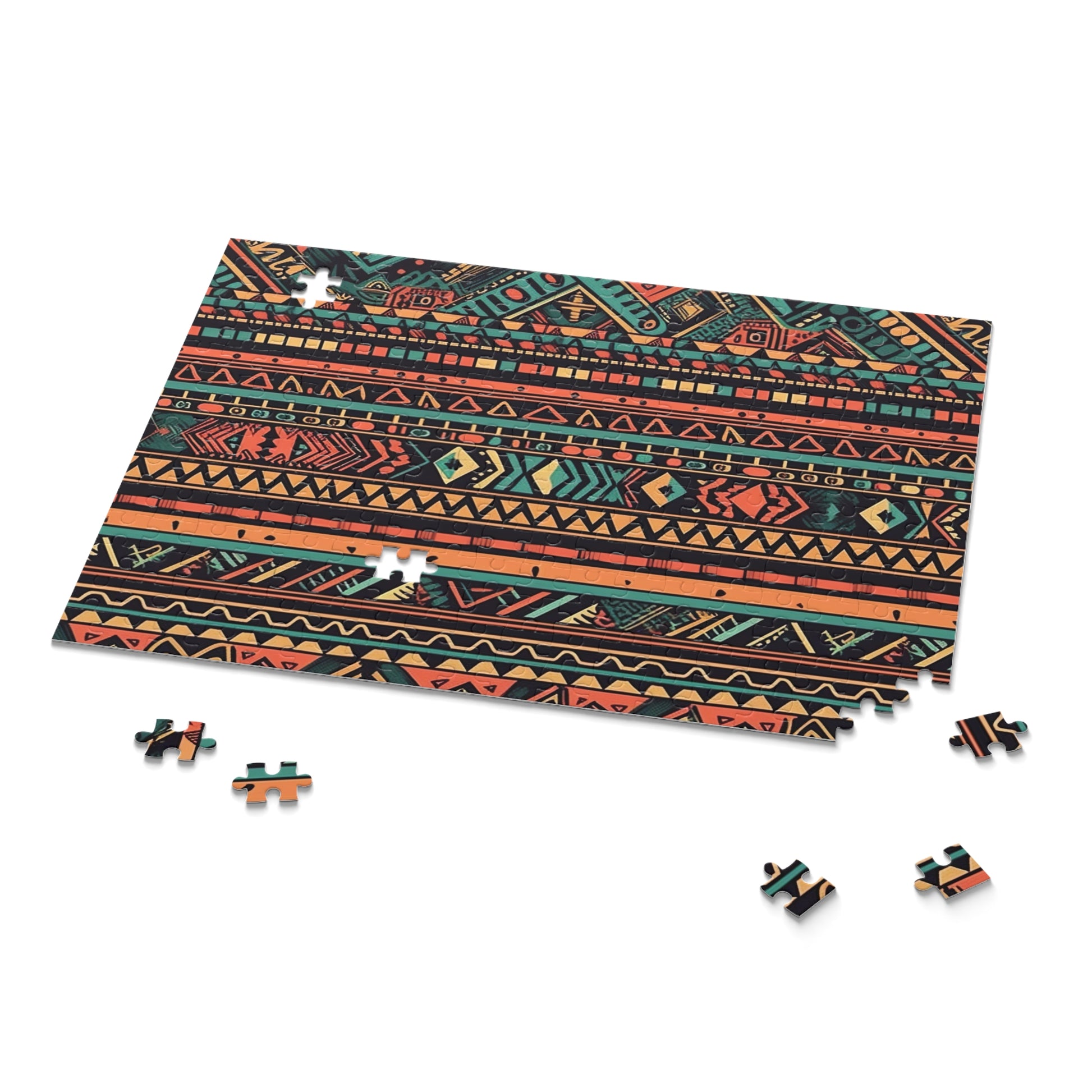 Vibrant Aztec Pattern Jigsaw Puzzle for History Buffs and Enthusiasts