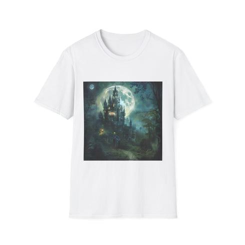 Moonlit Citadel Enchanted Forest Graphic Unisex Softstyle T-Shirt