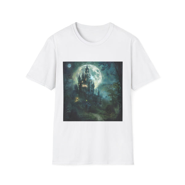 Moonlit Citadel Enchanted Forest Graphic Unisex Softstyle T-Shirt