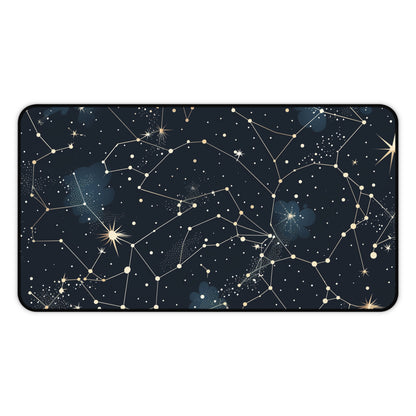 "Starry Night Desk Mat featuring constellation stars for astronomers and stargazers"