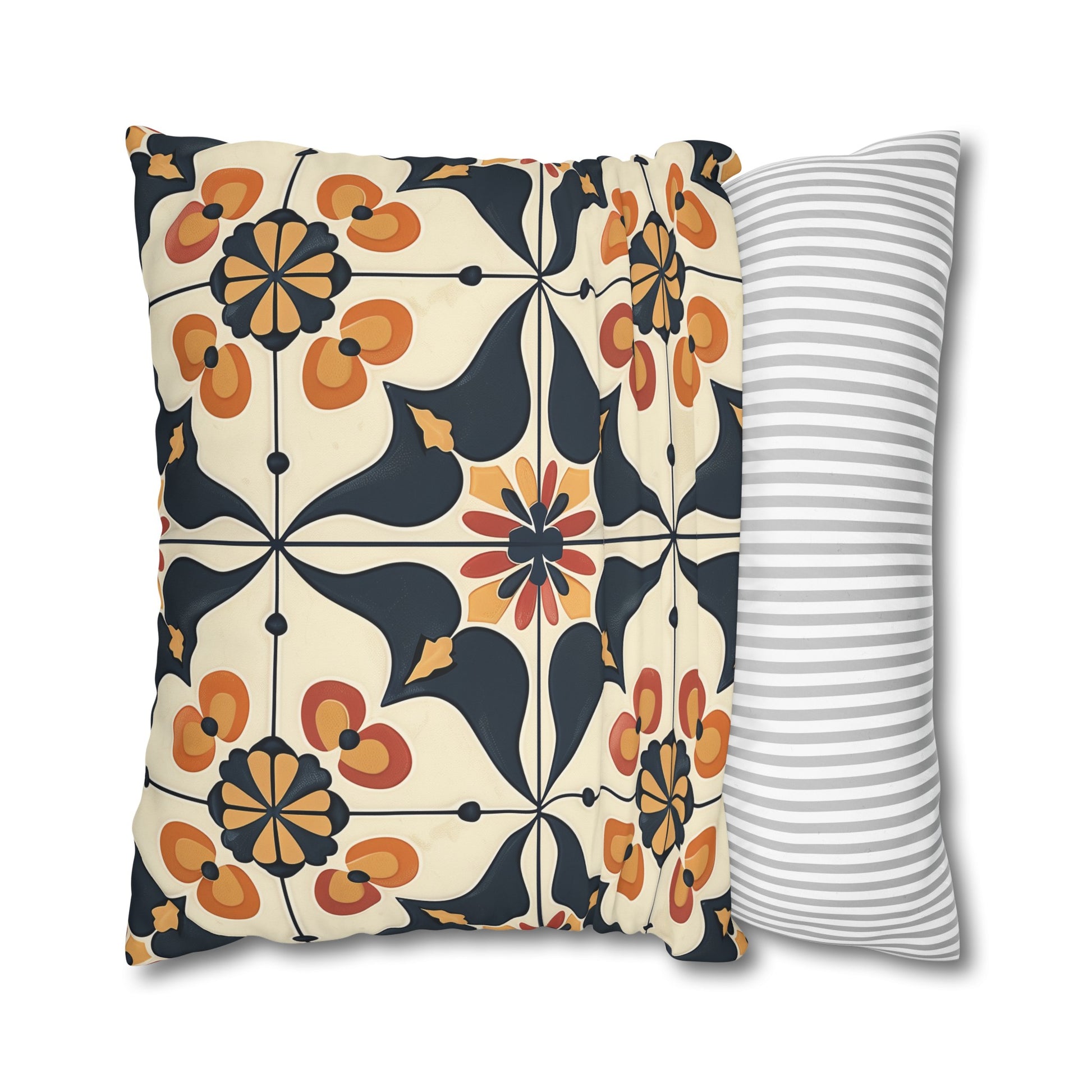 "Artisan Tiles Pillowcase Design - Elevate your decor with vibrant tile-inspired pattern pillow case"