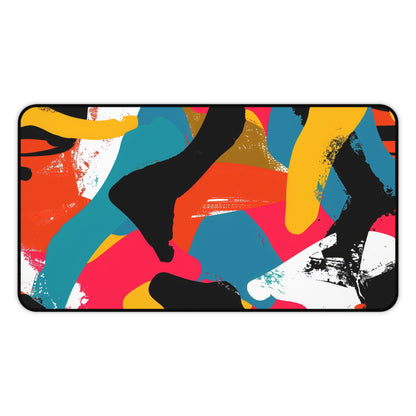 "Vibrant abstract desk mat with modern seamless pattern for stylish workspace"