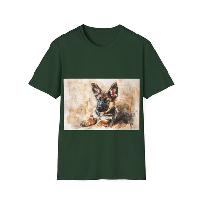 Adorable German Shepherd Watercolor Tee