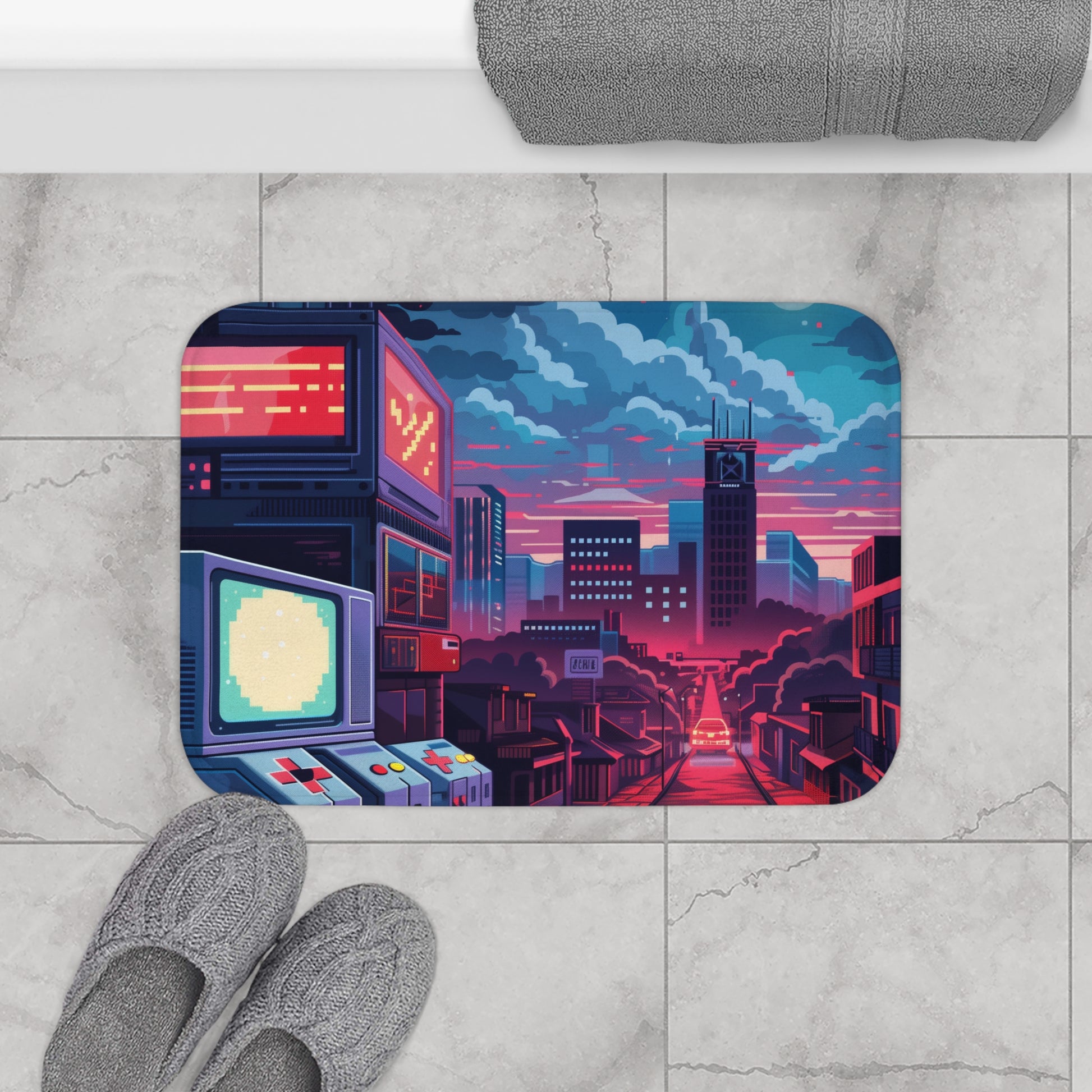 Pixel Power Bath Mat | Bath Mats | Bath, Bathroom, Home & Living, Indoor, Sublimation | Prints with Passion