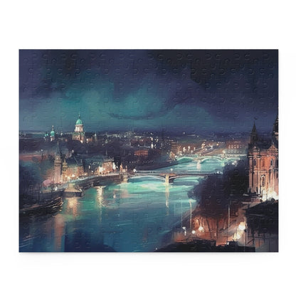 London Lights Jigsaw Puzzle: Stunning skyline of illuminated London at night, 1000 pieces