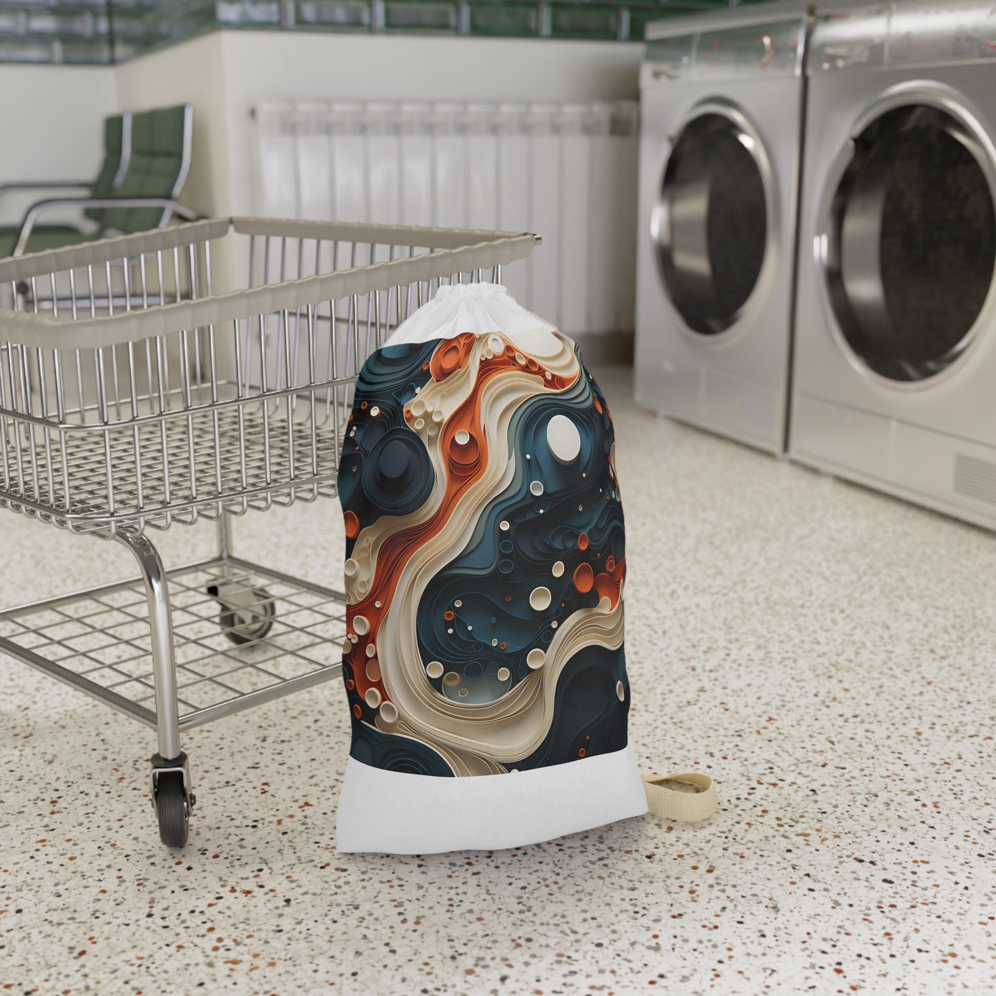 "Xuliban Ameba Texture Laundry Bag with chic circle pattern for stylish laundry organization"