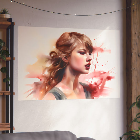 Capture Taylor Swift's essence with our exclusive watercolor art poster. Ideal for Swifties and art enthusiasts