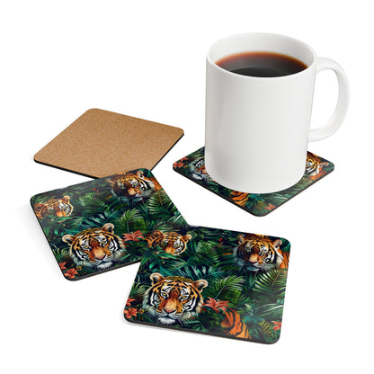 Tiger Jungle Coaster Set: Safari Chic