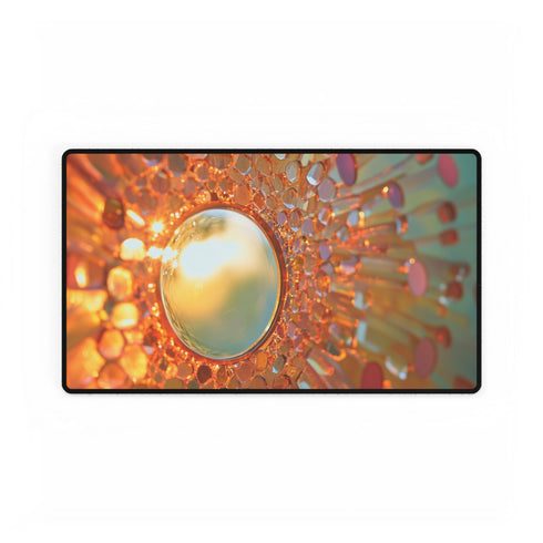 Sunrise Reflecting on Infinity Mirror — XL & XXL Desk Mat — Gaming & Workspace Desk Setup View