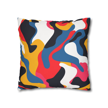 Abstract Bright Pillow Case - Modern seamless pattern design adds pop of color and style to bedroom decor