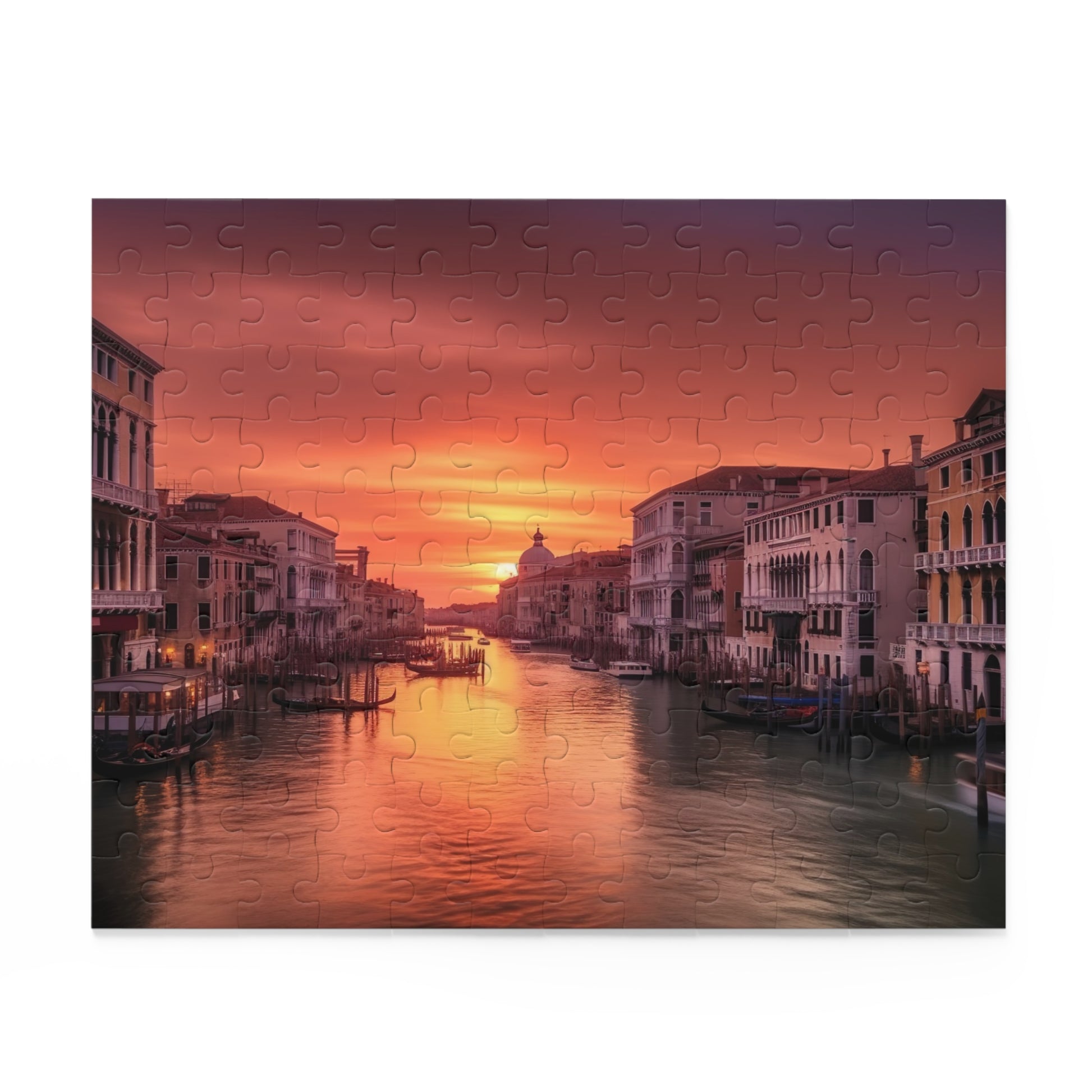 "Vibrant Venice Sunset Jigsaw Puzzle - 1000 piece puzzle captures Italy's iconic cityscape in stunning detail"