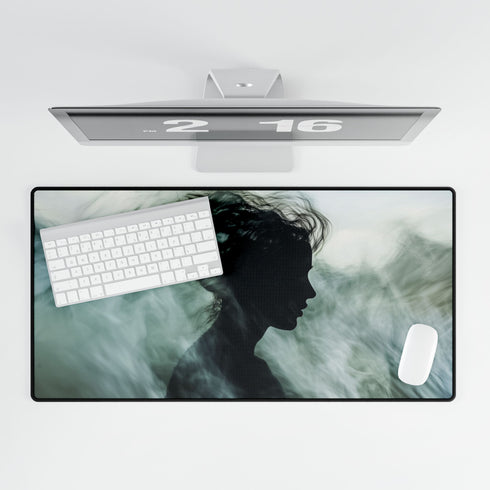 Abstract Waves Forming Human Silhouette — XL & XXL Desk Mat — Product Detail View 5