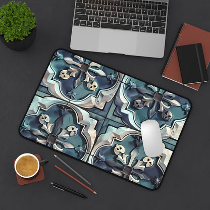 "Artisan Tiles Desk Mat - Protect and decorate your workspace with elegant seamless pattern design"