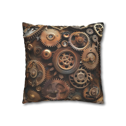 "Steampunk Gear Design Clockwork Dreams Pillowcase - Industrial Elegance for Stylish Sleep"