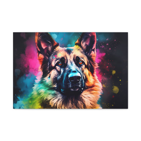 Loyal German Shepherd Dog Portrait — Canvas Wall Art — Front Gallery-Wrapped Canvas View