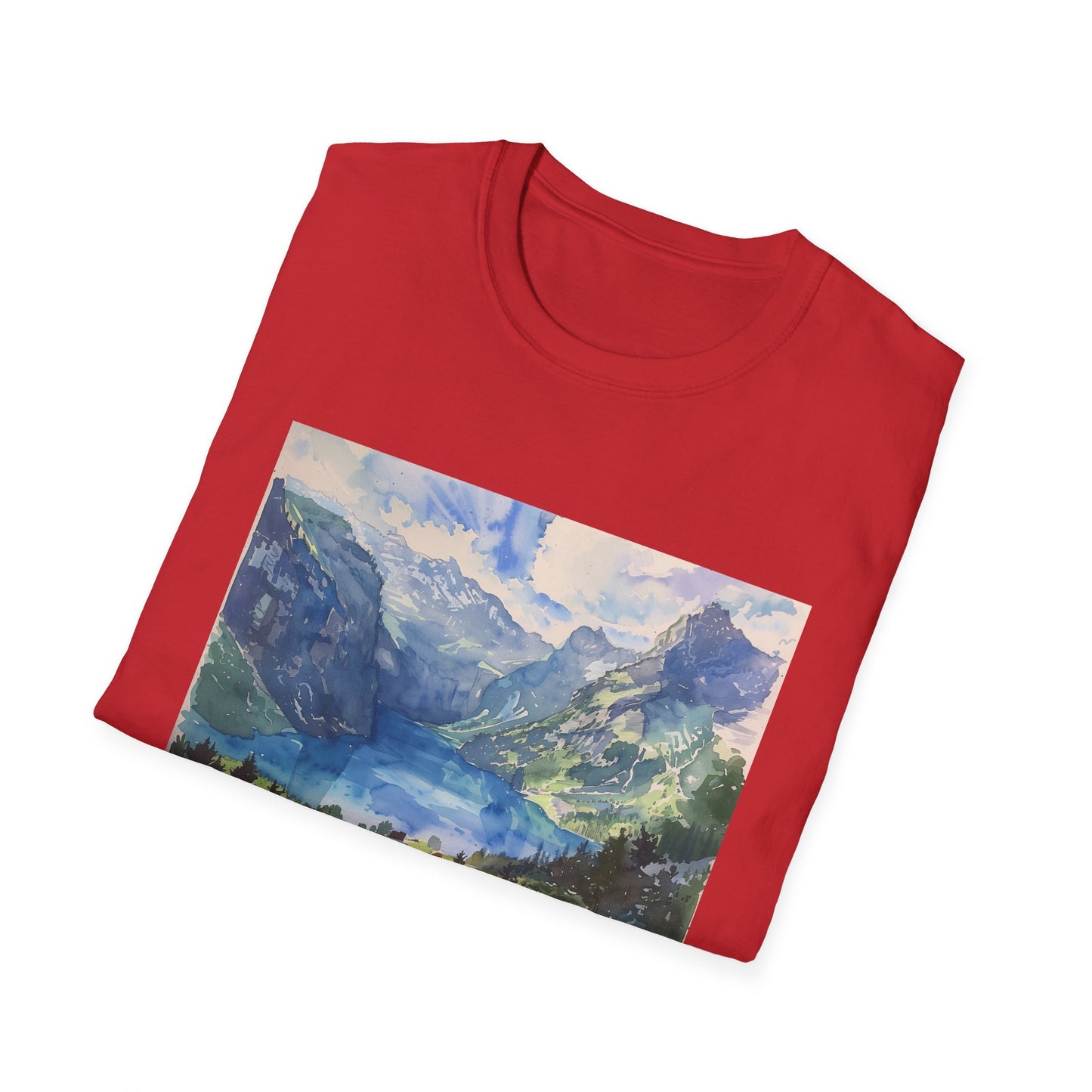 Majestic Peaks in Watercolor: The Swiss Alps T-shirt