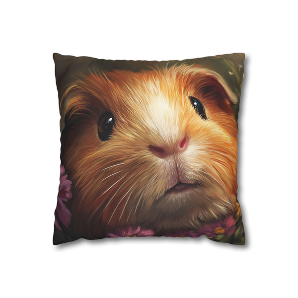 Adorable American Guinea Pig Watercolor — 40×40 Cushion Cover — Front 40×40 cm Square Cushion View