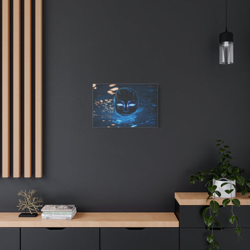 Floating Mask of Glowing Water Stretched Canvas Wall Art