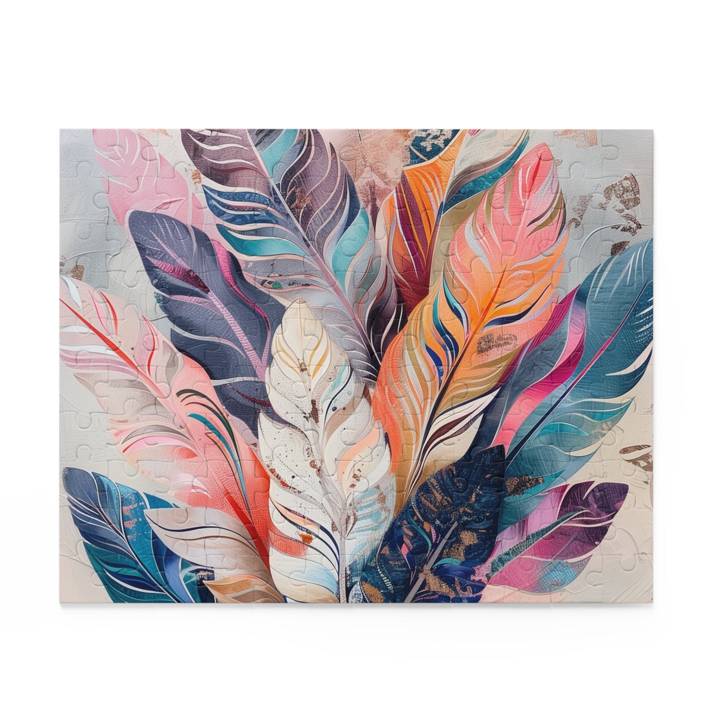 Colorful and Intricate Bohemian Feathers Jigsaw Puzzle for Relaxing Entertainment