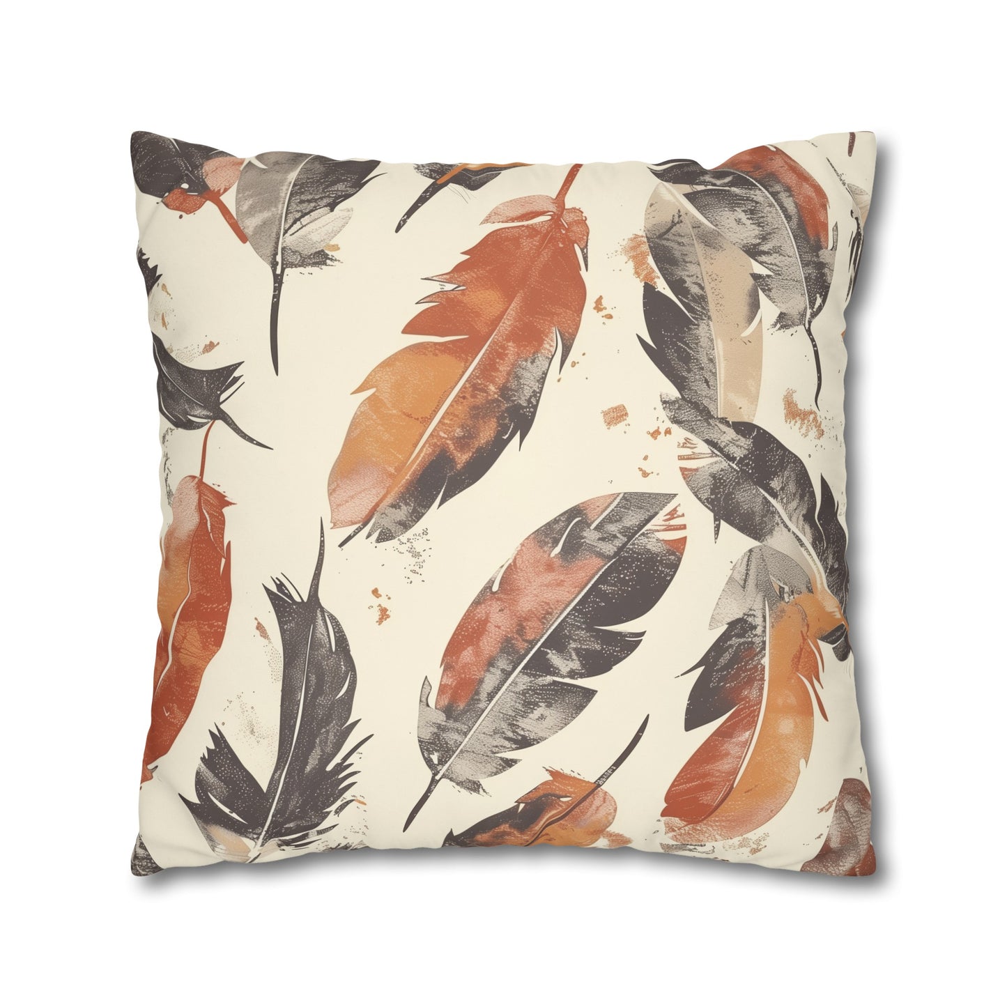 "Boho Feathers Pillow Case - Add Bohemian charm to your bed with this enchanting pillowcase featuring a seamless pattern of soft, muted feathers."