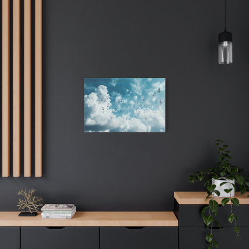 Music Notes Floating Through Clouds (Edition II) — Canvas Wall Art — Product Detail View 8