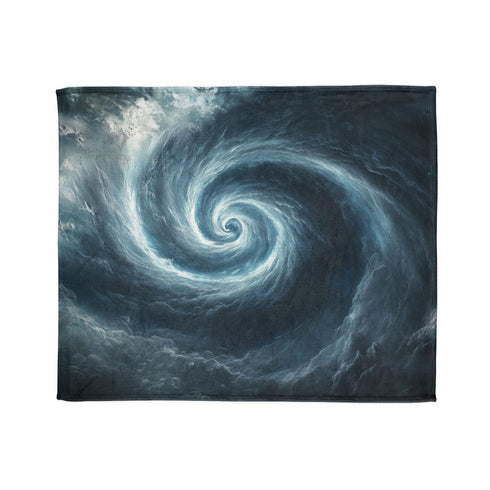 Storm Shaped Like a Spiral Eye Plush Fleece Throw Blanket