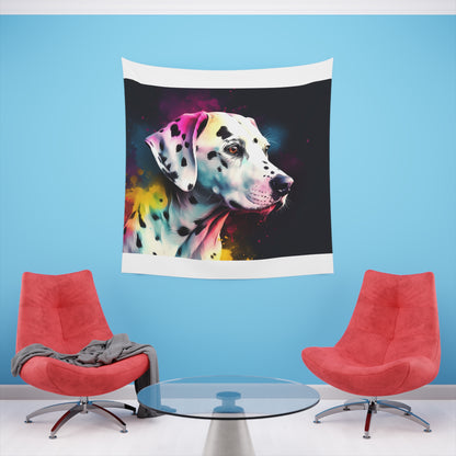 Dalmatian Delight: A Tapestry of Spots and Smiles | Wall Tapestry | All Over Print, AOP, Decor, Halloween, Home & Living, Home Decor, Indoor, Spring Essentials, Sublimation, Tapestry | Prints with Passion