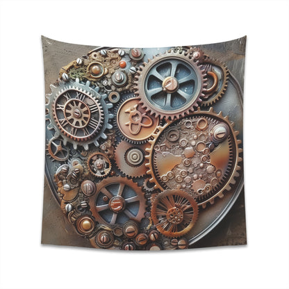 Steampunk Symphony Tapestry - Intricate Gear and Cog Design - High-Quality and Stylish - Perfect for All Seasons - Makes a Great Gift