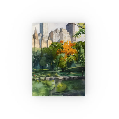 Central Park Wanderings Journal - NYC inspired watercolor cover, perfect for documenting city strolls and nature's beauty. High-quality and stylish design, ideal for all seasons. Great gift idea!