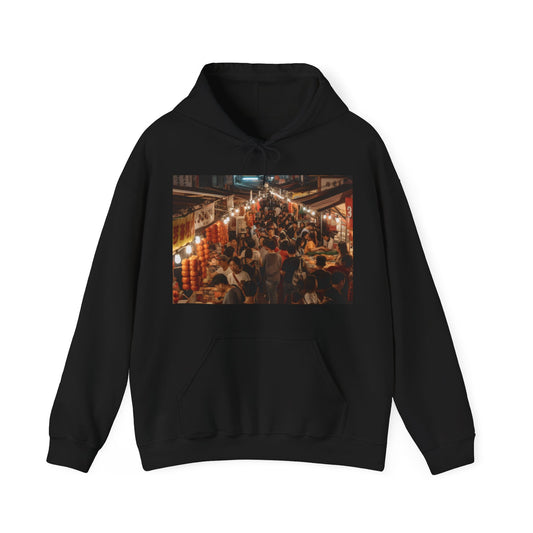 Bustling Night Market Splendor Hoodie Naka Night Market Edition | Hoodies | DTG, Hoodies, Men's Clothing, Regular fit, Unisex, Women's Clothing | Prints with Passion