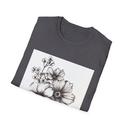 Blooming Brilliance: Hand-Drawn Floral T-shirt 
 Nature's Canvas: Hand-Drawn Botanical Symphony T-shirt 
 Whispering Petals: Hand-Drawn Floral Rhapsody T-shirt